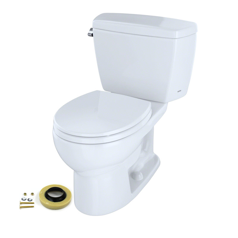 Toto Drake DualFlush Round TwoPiece Toilet with Bidet Seat, Wax Ring